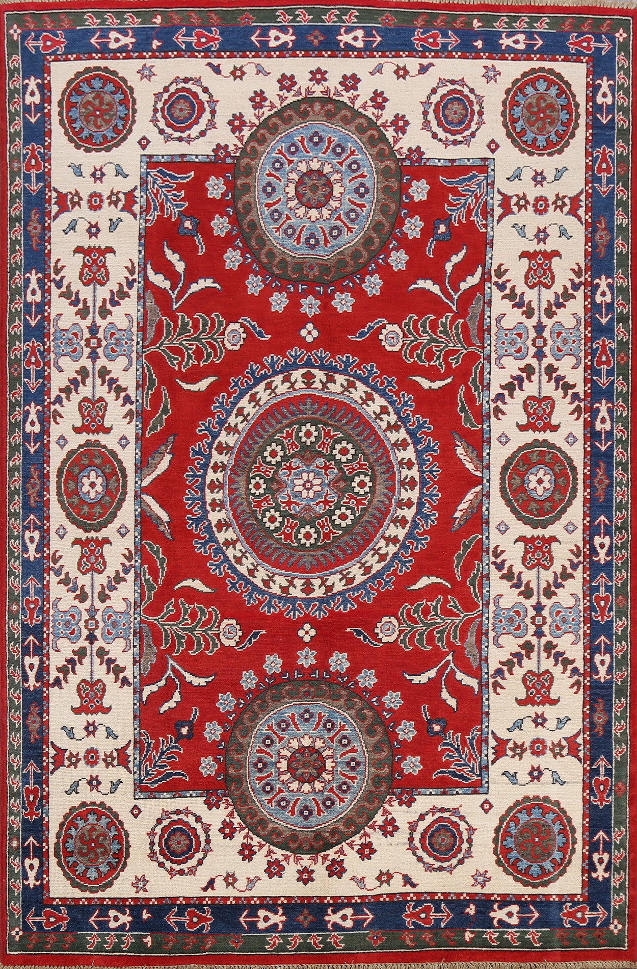 100% Vegetable Dye Kazak Oriental Area Rug 6x8