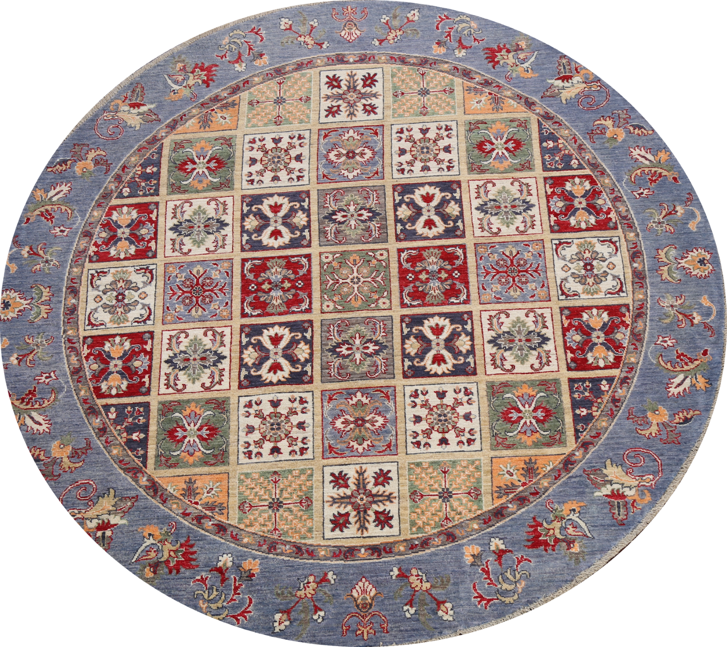 Garden Design Kazak Oriental Area Rug 7x7 Round