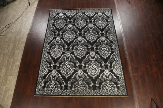 Vegetable Dye Black/ Silver Versace Oriental Area Rug 9x12