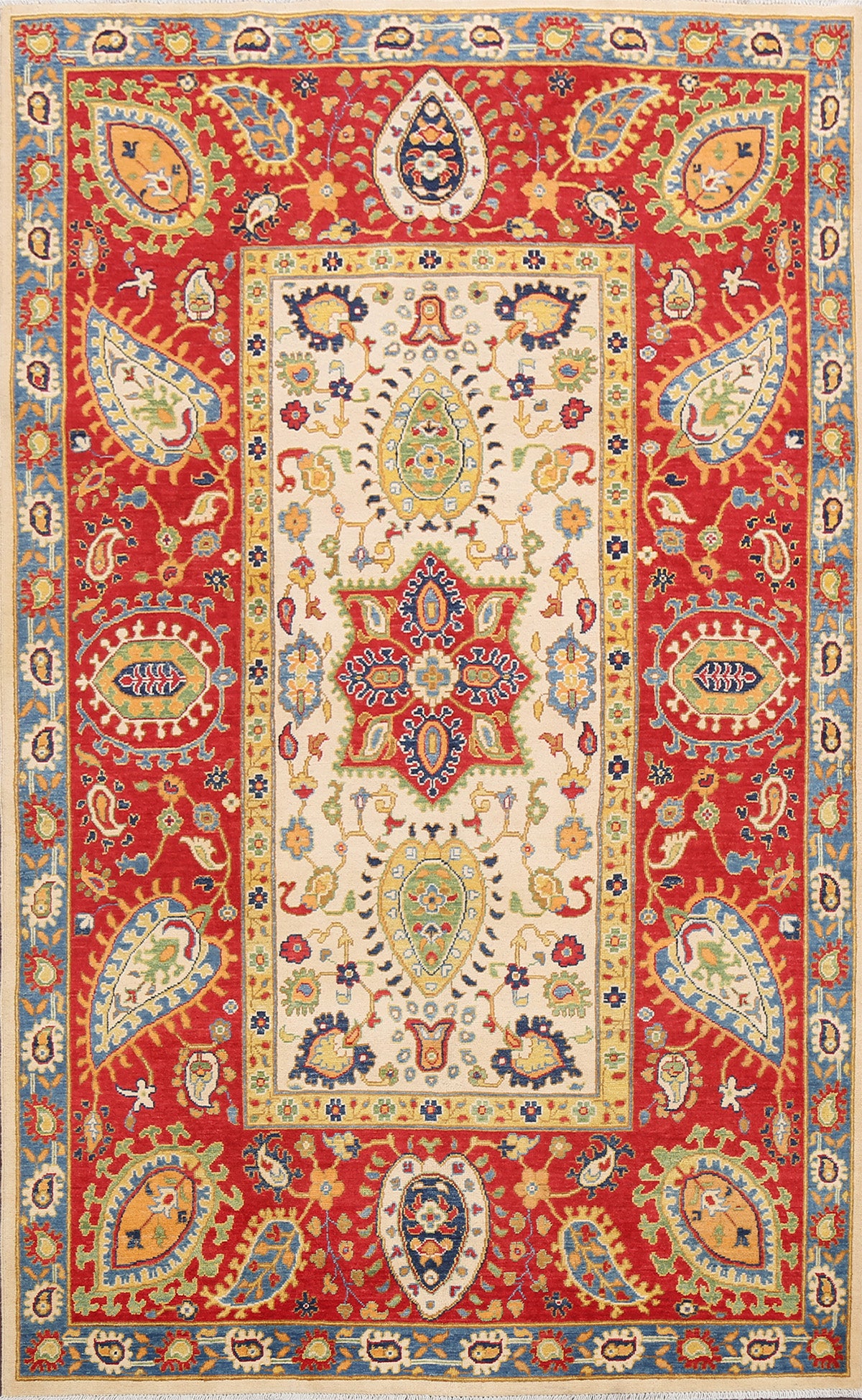 Floral Kazak Oriental Area Rug 6x9