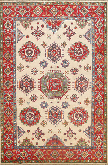 Geometric Kazak Oriental Area Rug 7x10