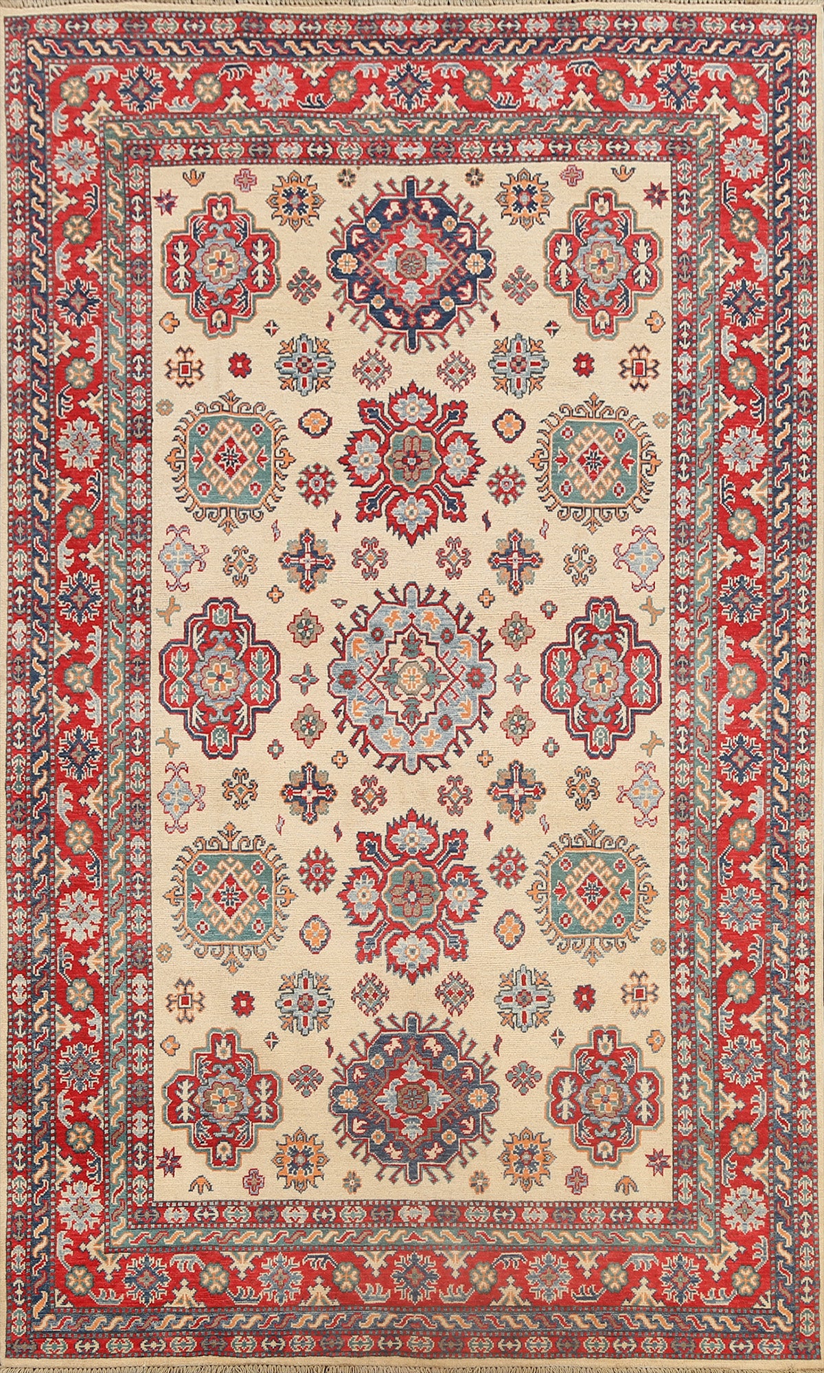 Geometric Kazak Oriental Area Rug 6x9