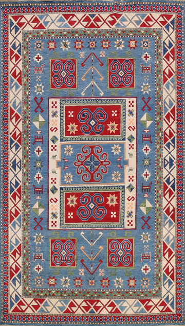 Geometric Kazak Oriental Area Rug 7x10