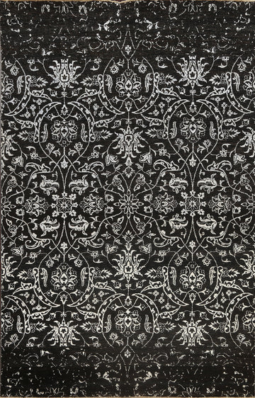 Vegetable Dye Damask Style Versace Oriental Area Rug 7x10