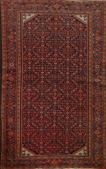 Pre-1900 Antique Vegetable Dye Sarouk Farahan Persian Area Rug 4x7