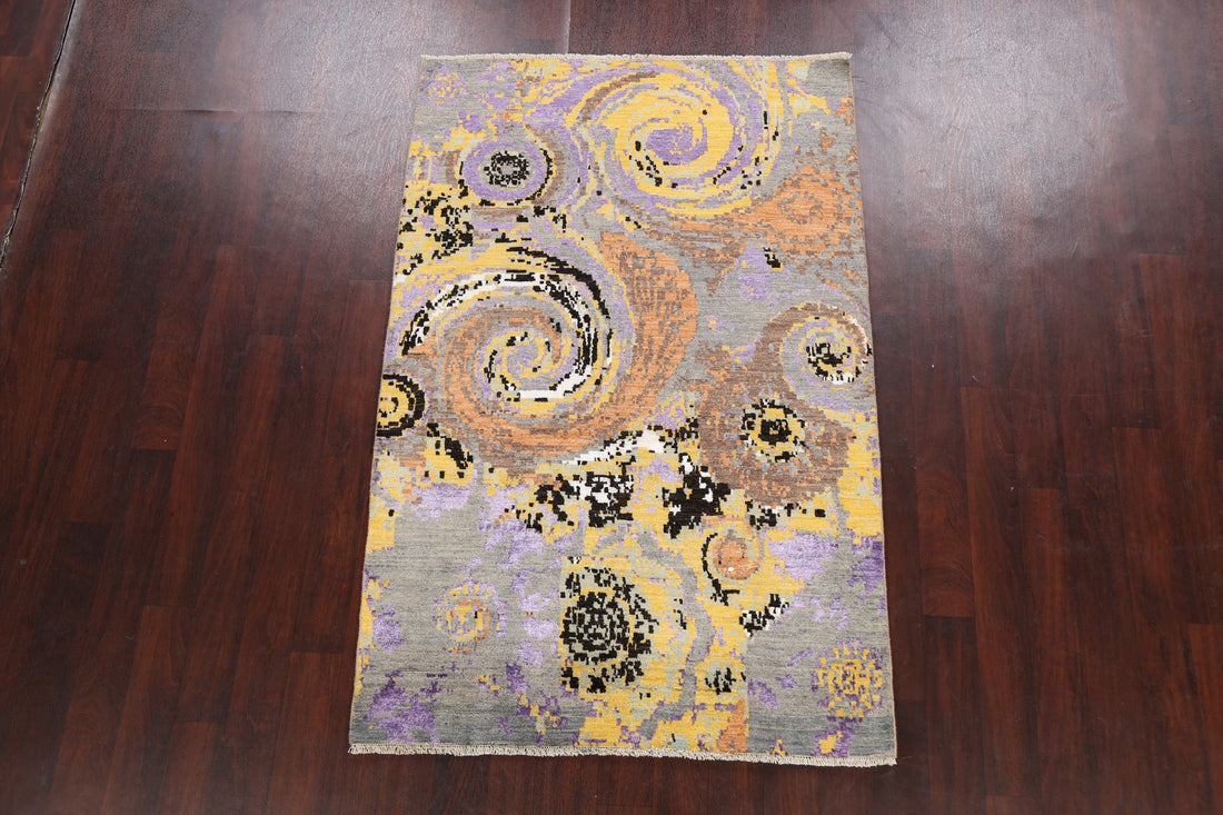 Artistic Modern Abstract Oriental Area Rug 4x6