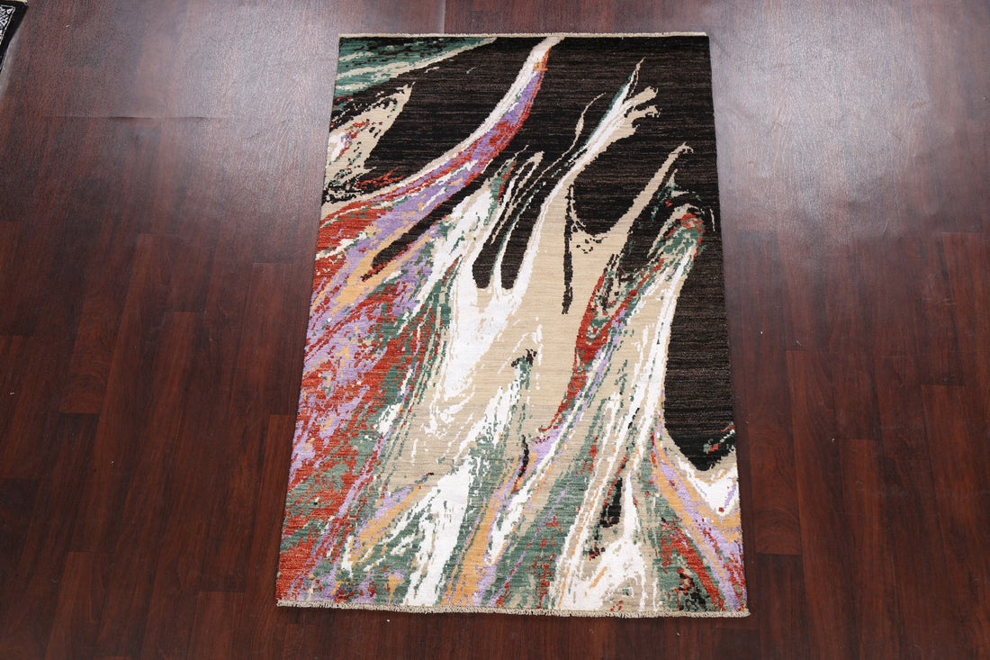 Artistic Modern Abstract Oriental Area Rug 4x6