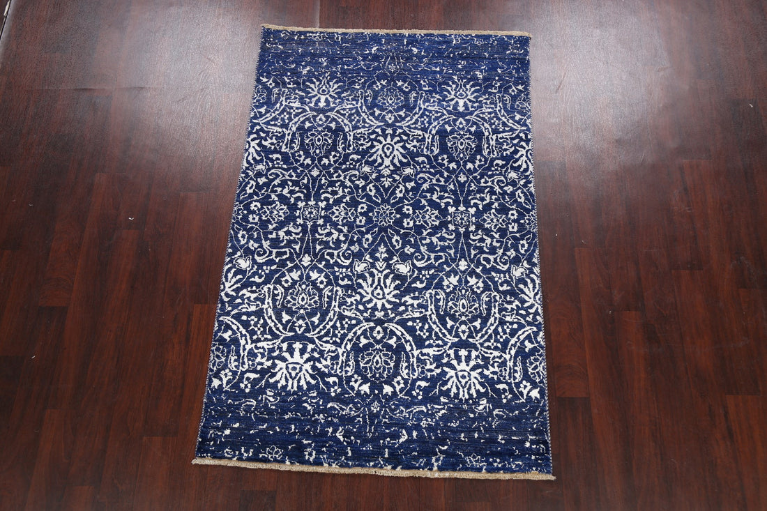 Vegetable Dye Distressed Abstract Oriental Area Rug 4x6