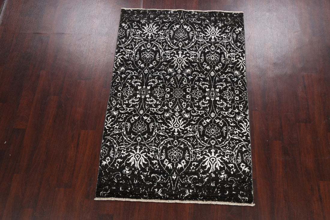 Vegetable Dye Damask Style Abstract Oriental Area Rug 4x6