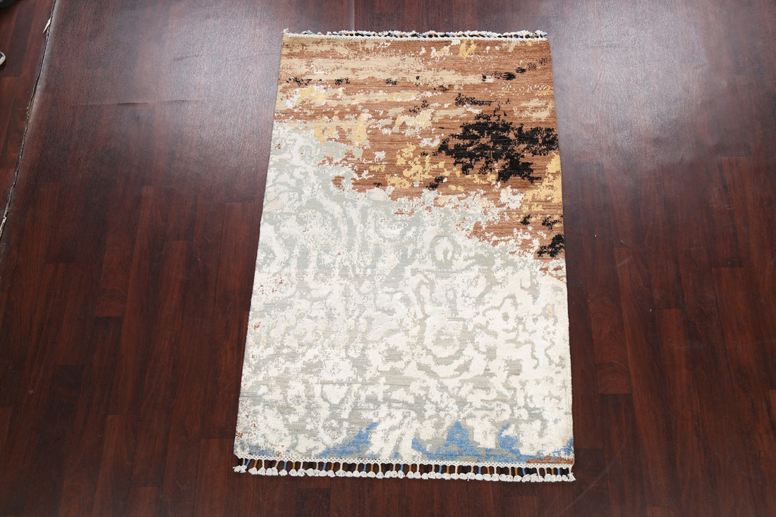 Vegetable Dye Contemporary Abstract Oriental Area Rug 4x6