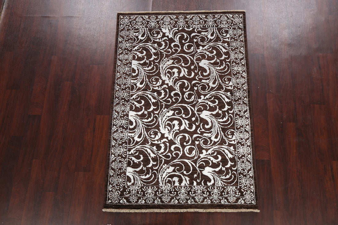 Vegetable Dye Floral Abstract Oriental Area Rug 4x6