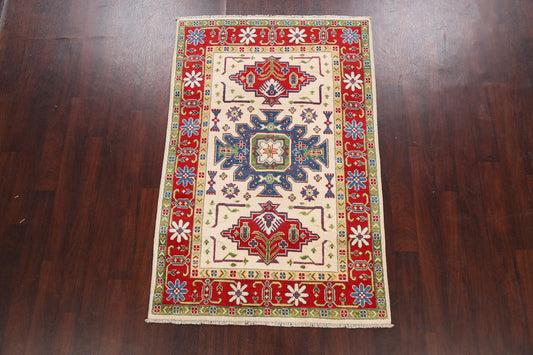 Geometric Kazak Oriental Area Rug 4x6