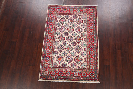 Geometric Kazak Oriental Area Rug 4x6