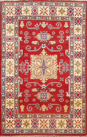 Geometric Kazak Oriental Area Rug 3x5