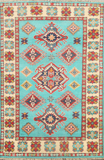 Geometric Kazak Oriental Area Rug 3x5