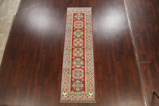 Geometric Kazak Oriental Runner Rug 3x10