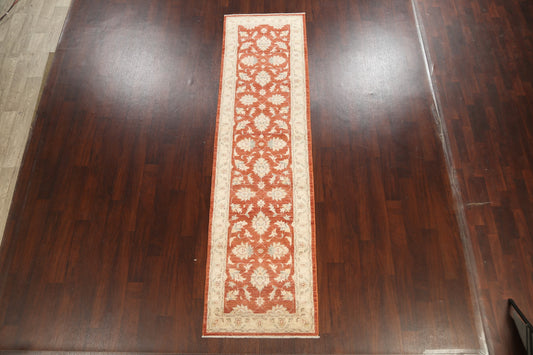 Vegetable Dye Floral Peshawar Chobi Oriental Runner Rug 3x10