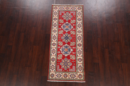 Geometric Red Kazak Oriental Area Rug 3x6