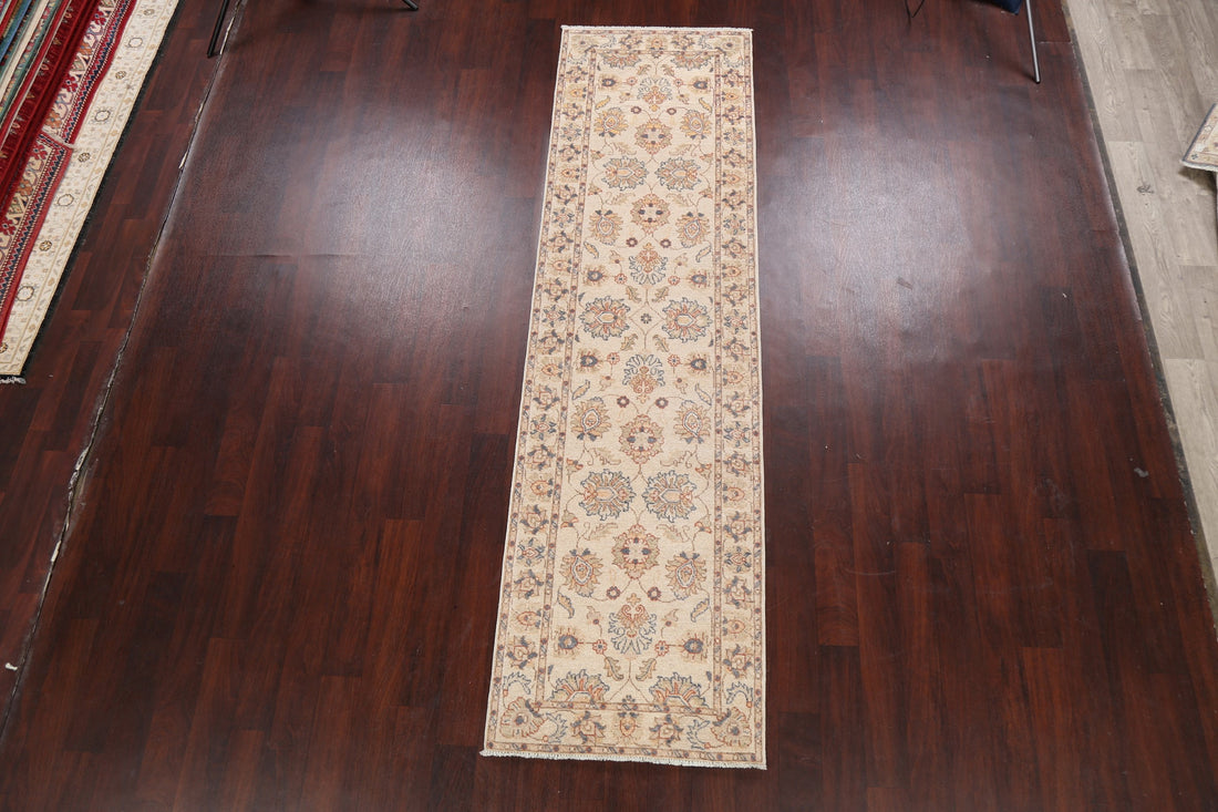 Vegetable Dye Floral Ziegler Oriental Runner Rug 3x10