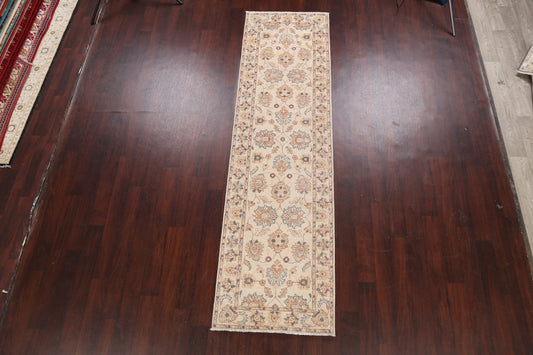 Vegetable Dye Floral Ziegler Oriental Runner Rug 3x10