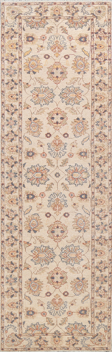 Vegetable Dye Floral Ziegler Oriental Runner Rug 3x10