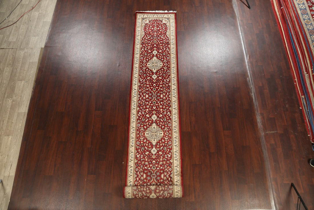 Vegetable Dye Floral Royal Tabriz Oriental Runner Rug 3x17