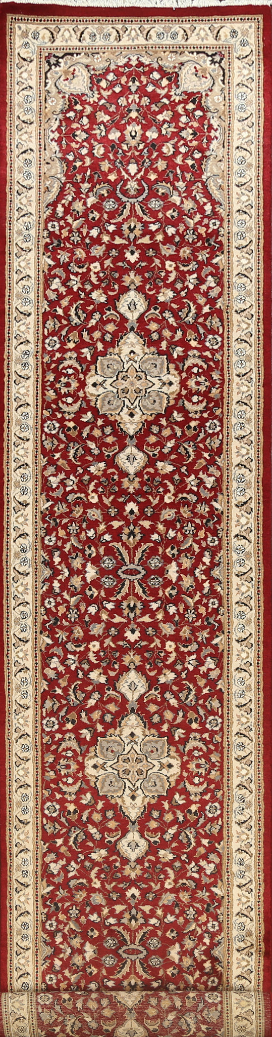 Vegetable Dye Floral Royal Tabriz Oriental Runner Rug 3x17