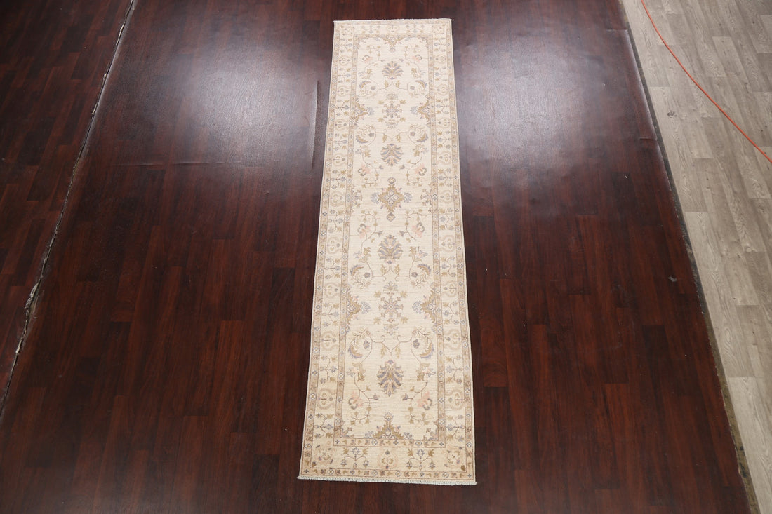 Vegetable Dye Floral Ziegler Oriental Runner Rug 3x10