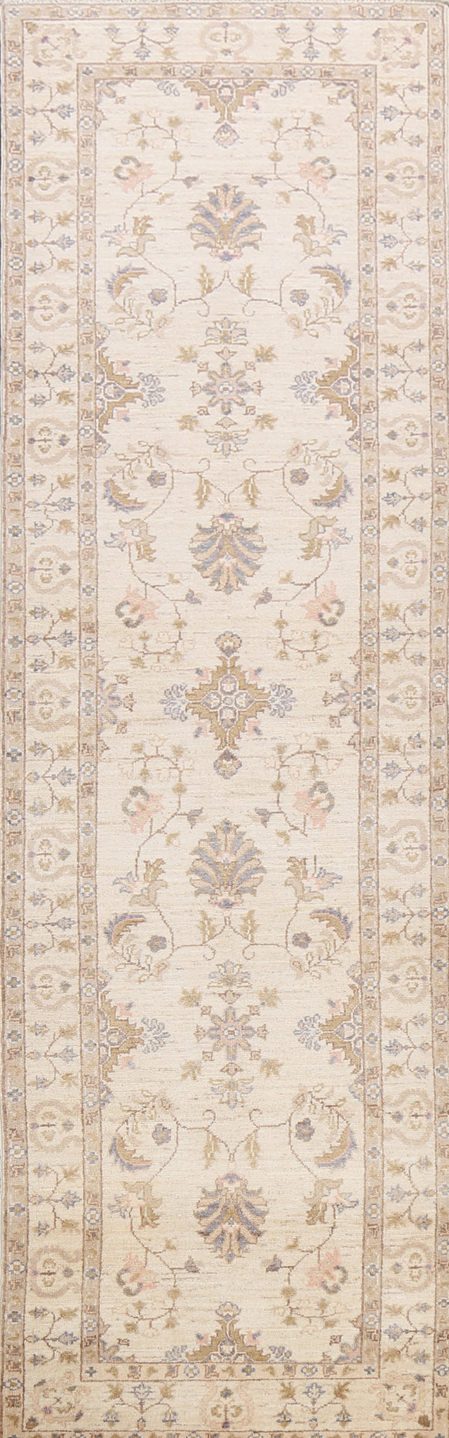 Vegetable Dye Floral Ziegler Oriental Runner Rug 3x10