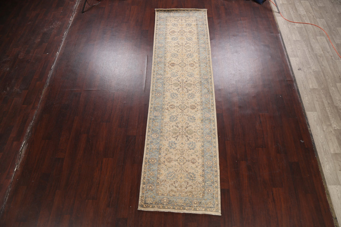 Vegetable Dye Floral Ziegler Oriental Runner Rug 2x11