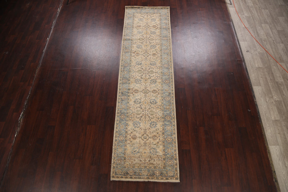 Vegetable Dye Floral Ziegler Oriental Runner Rug 3x11