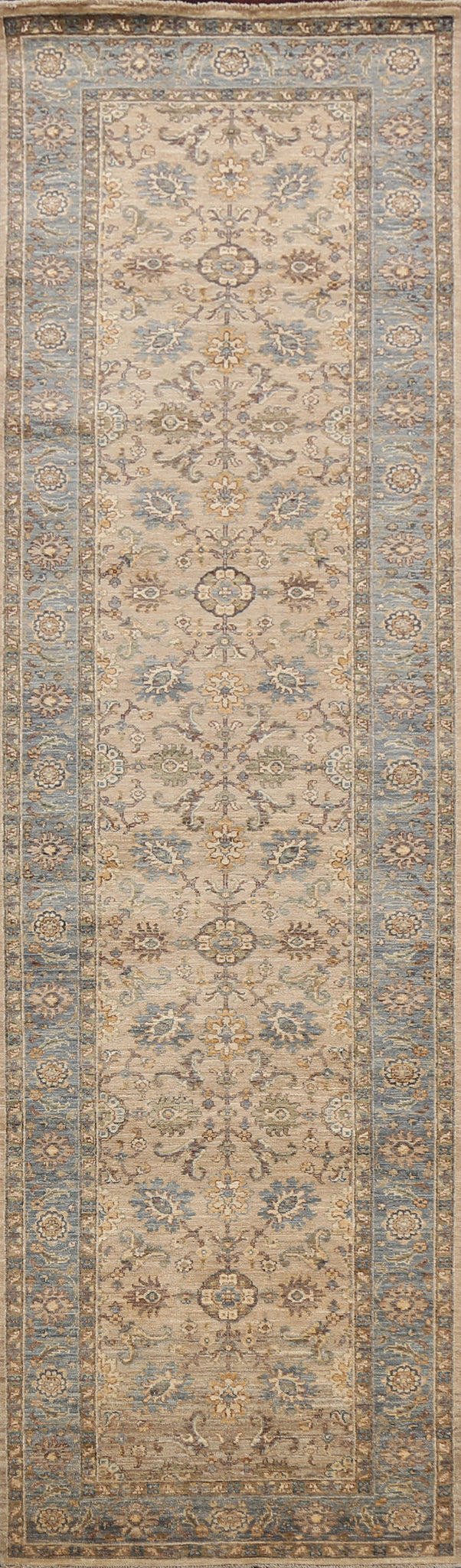 Vegetable Dye Floral Ziegler Oriental Runner Rug 3x11