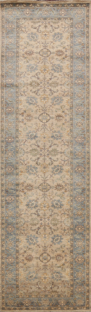 Vegetable Dye Floral Ziegler Oriental Runner Rug 3x11