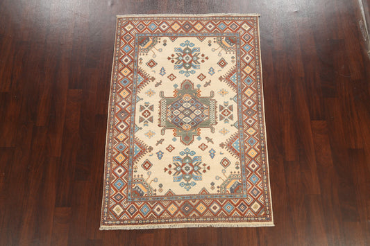 Geometric Kazak Oriental Area Rug 4x6