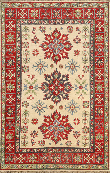 Geometric Kazak Oriental Area Rug 4x6