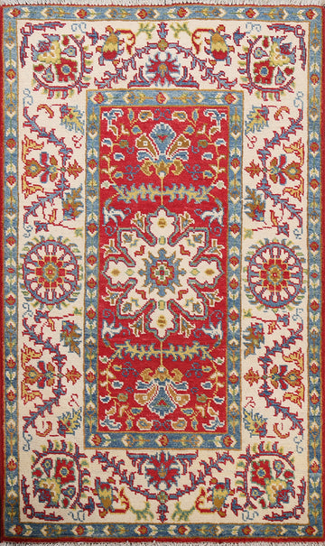 Geometric Kazak Oriental Area Rug 3x4