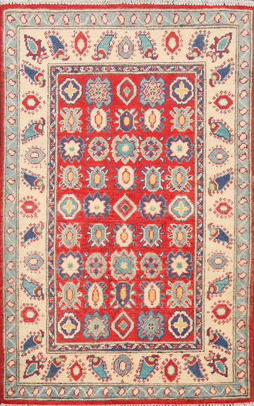 Geometric Kazak Oriental Area Rug 3x4