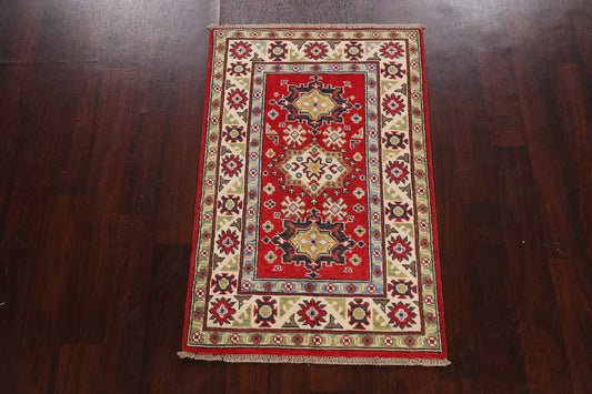 Geometric Kazak Oriental Area Rug 3x4