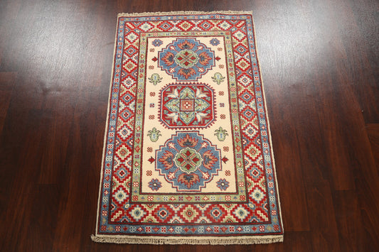 Geometric Kazak Oriental Area Rug 3x4