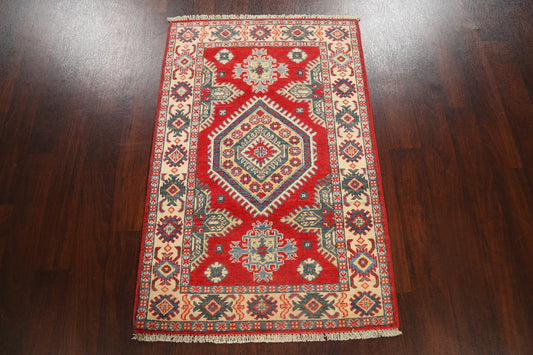 Geometric Kazak Oriental Area Rug 3x4