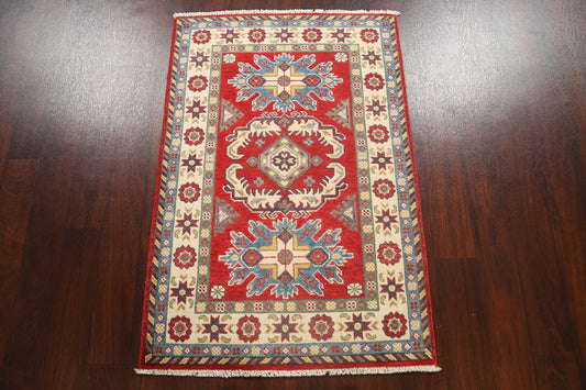 Geometric Kazak Oriental Area Rug 3x4