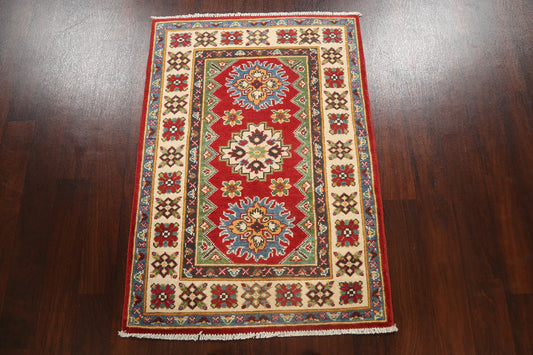 Geometric Kazak Oriental Area Rug 3x4