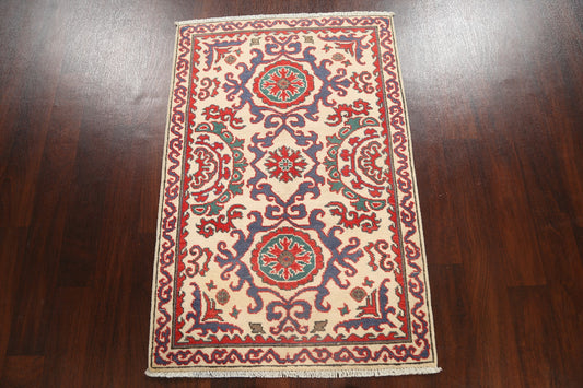 Geometric Kazak Oriental Area Rug 3x4