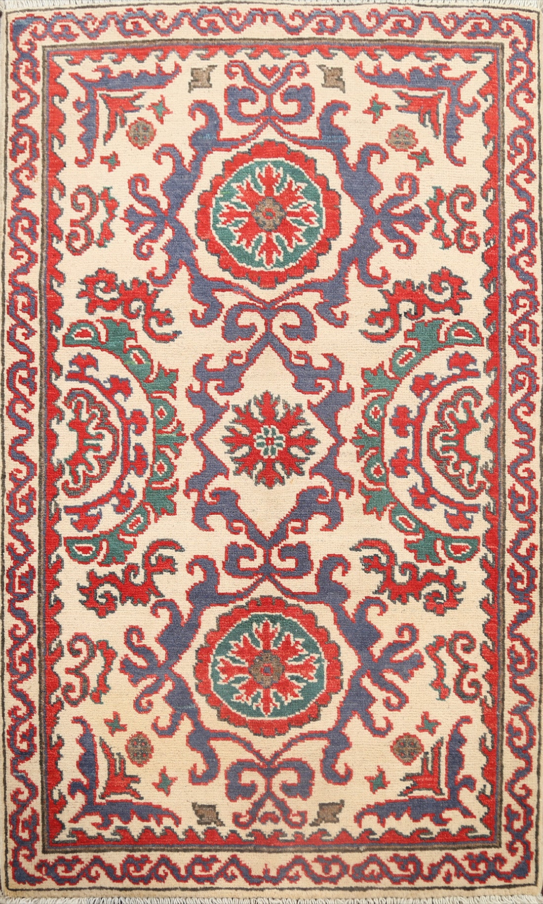 Geometric Kazak Oriental Area Rug 3x4