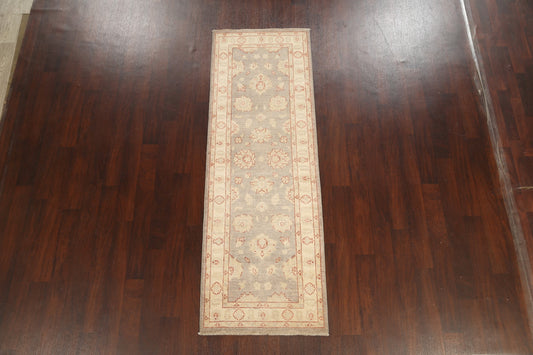 Vegetable Dye Floral Peshawar Chobi Oriental Runner Rug 3x8