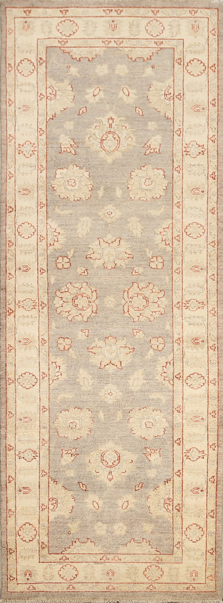 Vegetable Dye Floral Peshawar Chobi Oriental Runner Rug 3x8