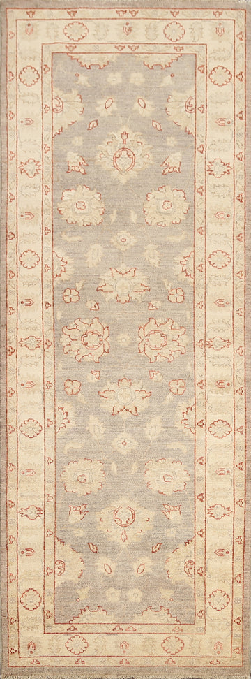 Vegetable Dye Floral Peshawar Chobi Oriental Runner Rug 3x8