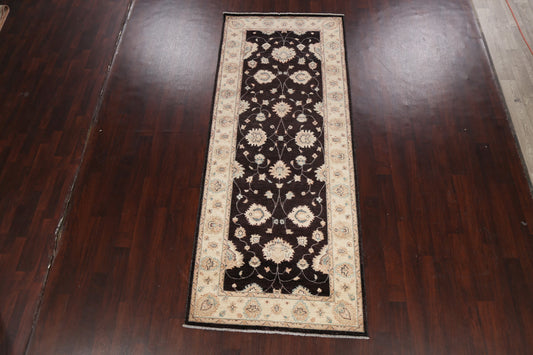 Vegetable Dye Floral Peshawar Chobi Oriental Runner Rug 4x10