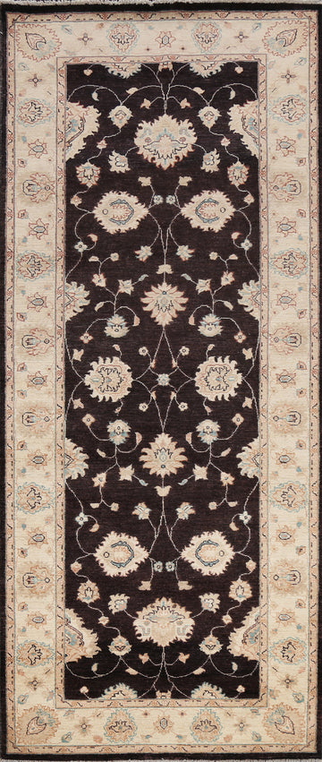 Vegetable Dye Floral Peshawar Chobi Oriental Runner Rug 4x10