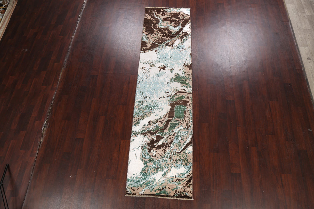 Artistic Modern Abstract Oriental Runner Rug 3x10